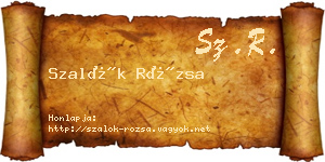 Szalók Rózsa névjegykártya